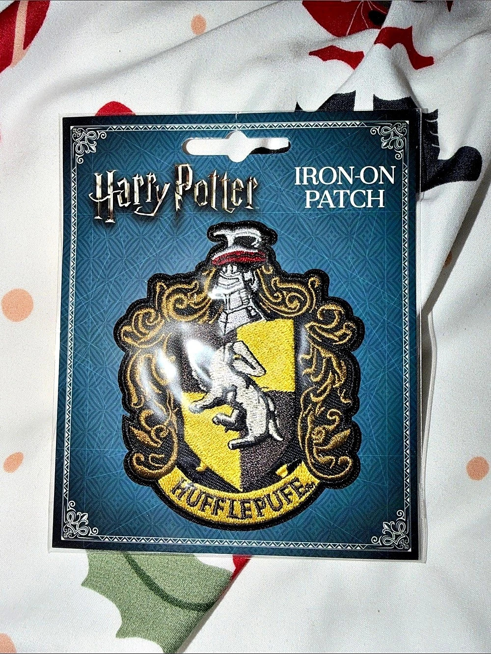 Harry Potter Hufflepuff Iron-On Patch Black & Yellow NWT